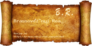 Brassoványi Rea névjegykártya